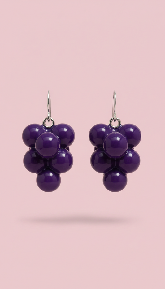Grape Jelly Enamel Statement Earrings