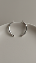 Silver Arc Hoop Earrings